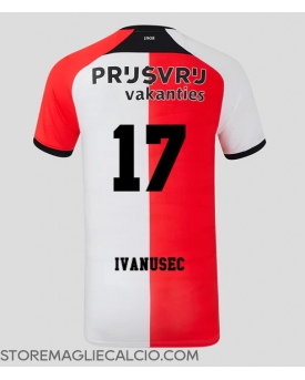 Feyenoord Luka Ivanusec #17 Maglia Gara Casa Repliche 2024-25